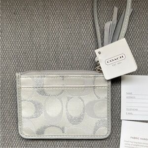 Coach Gray Card Holder with Wrist Strap